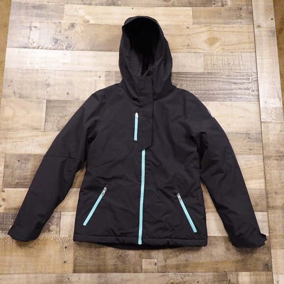Spyder Women’s Medium Black Ski Jacket Aqua Zip F17 Winter Snow - Picture 1 of 13
